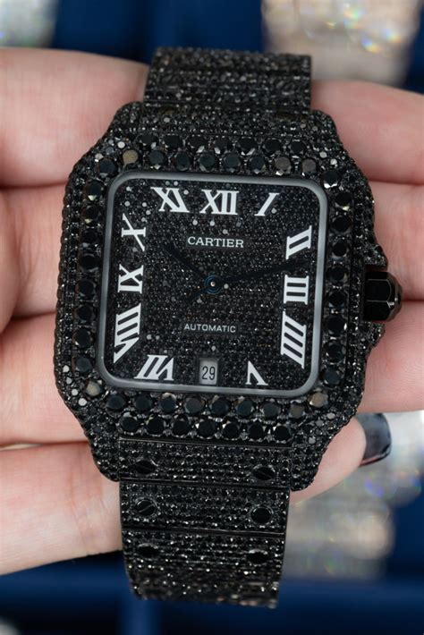 cartier skeleton watch black diamond.